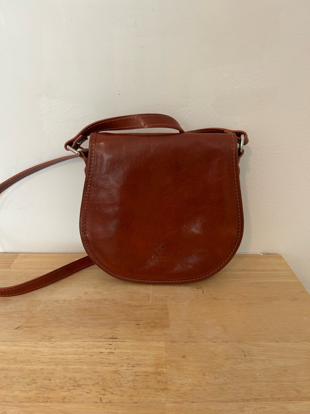 Polished Saddle Crossbody Bag in Rich Brown